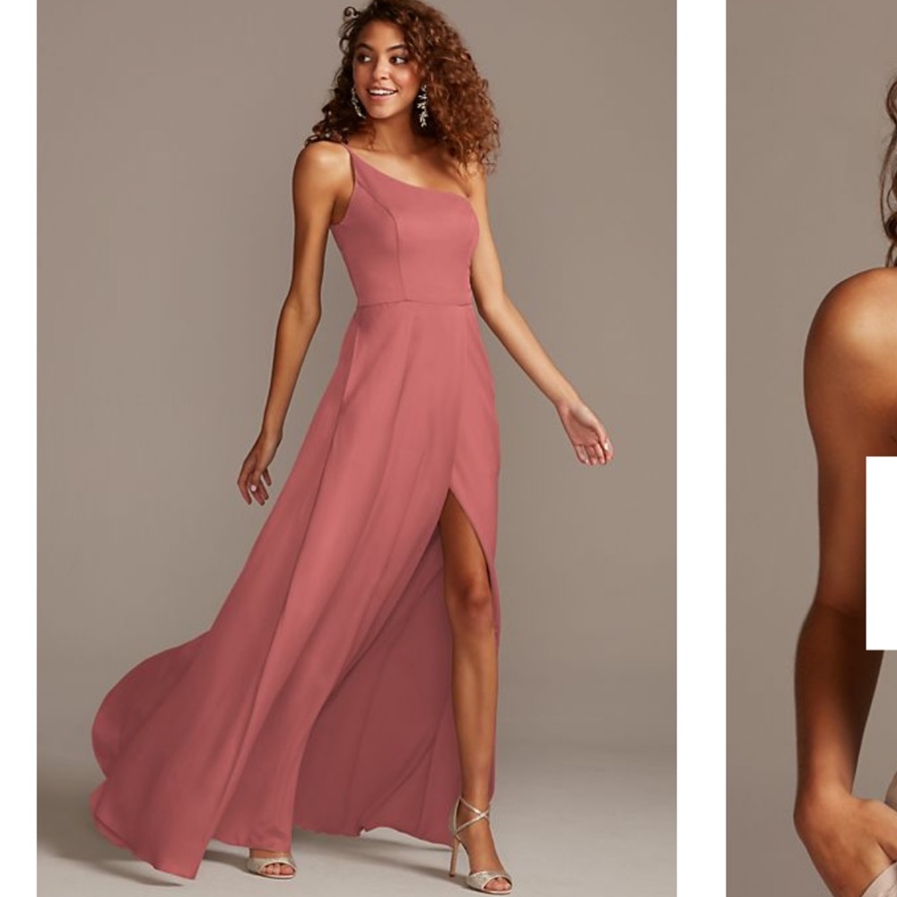 Satin Sedona bridesmaid dress with pockets!